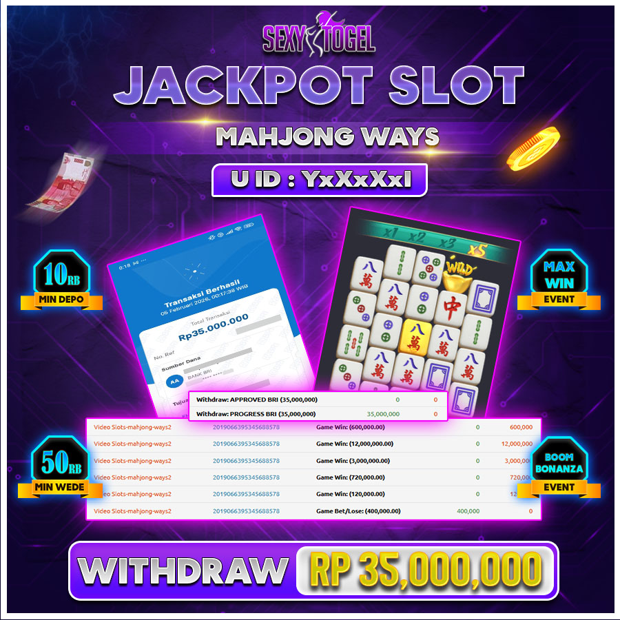 SEXYTOGEL JACKPOT SLOT MAHJONG WAYS Rp.35.000.000.,-LUNAS